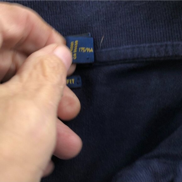 Polo Ralph Lauren Men Polo Shirt Medium Navy Custom Slim Fit Casual Cotton - Picture 8 of 15